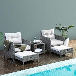 Pamapic 5-Piece Outdoor Wicker Chair Set