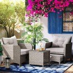 Pamapic 5-Piece Outdoor Wicker Chair Set