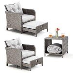 Pamapic 5-Piece Outdoor Wicker Chair Set