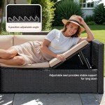 3-Piece Wicker Patio Furniture Set with Cushions