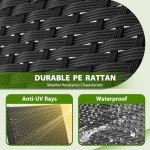 3-Piece Rattan Wicker Bistro Set for Outdoors