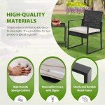 3-Piece Rattan Wicker Bistro Set for Outdoors