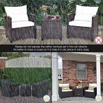 Tangkula 3-Piece Outdoor Wicker Sofa Set