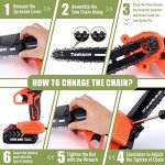 6" Battery-Powered Mini Chainsaw with 2 Batteries