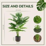 28'' Tall Faux Monstera Plant for Home Decor