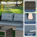 3-Piece All-Weather Patio Furniture Set with Cushions