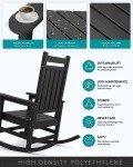 SERWALL Black HDPE Outdoor Rocking Chair Set