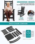 SERWALL Black HDPE Outdoor Rocking Chair Set