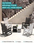 SERWALL Black HDPE Outdoor Rocking Chair Set