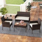 YITAHOME 4-Piece Outdoor Patio Bistro Set