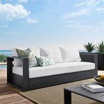 Tahoe Outdoor Patio Aluminum and Rattan Sofa