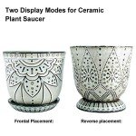 Set of 2 White Smoky Ceramic Plant Pots