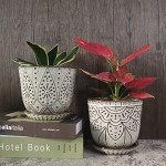 Set of 2 White Smoky Ceramic Plant Pots
