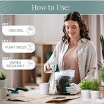 White Metal Herb Planters with Tray for Indoors Outdoors