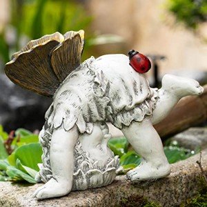 Ladybug Fairy Garden Statue for Outdoor Decor