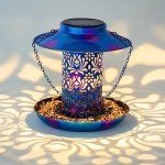 Hanging Waterproof Metal Solar Bird Feeder