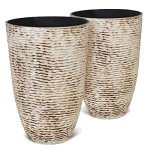 Set of 2 Tall Round 9 Gallon Planters