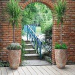 Set of 2 Tall Round 9 Gallon Planters