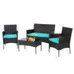 Modular 4-Piece Outdoor Wicker Furniture Set