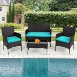 Modular 4-Piece Outdoor Wicker Furniture Set