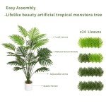 28" Faux Palm Tree in White Pot