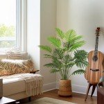 28" Faux Palm Tree in White Pot