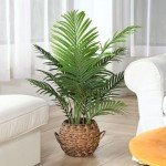 28" Faux Palm Tree in White Pot