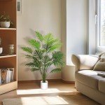 28" Faux Palm Tree in White Pot