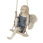 Summertime Fairy Swing Hanging Statue, 11 Inch