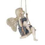 Summertime Fairy Swing Hanging Statue, 11 Inch