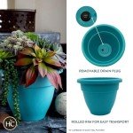 8-Inch Dusty Teal Caribbean Planter for Herbs & Flowers