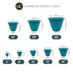 8-Inch Dusty Teal Caribbean Planter for Herbs & Flowers