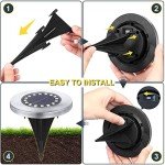 12-Pack Waterproof Solar Ground Landscape Lights