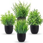 4-Pack Small Faux Plants for Home Decor