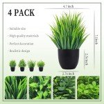 4-Pack Small Faux Plants for Home Decor