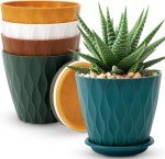 6-Inch Plant Pots Set of 5 with Drainage
