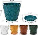 6-Inch Plant Pots Set of 5 with Drainage