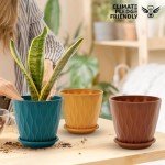 6-Inch Plant Pots Set of 5 with Drainage