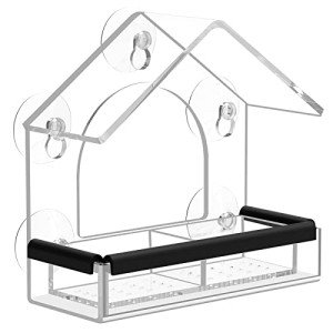 Transparent Bird Feeder with Strong Suction Cups