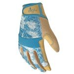 Women's Touchscreen Gardening Gloves with Blue Leaves