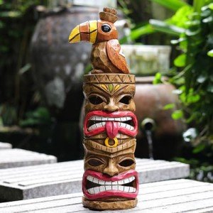 Yiosax Solar Woodpecker Tiki Garden Statue