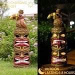 Yiosax Solar Woodpecker Tiki Garden Statue