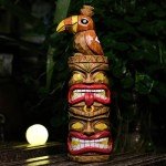 Yiosax Solar Woodpecker Tiki Garden Statue