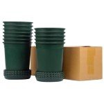 12-Count 6-Inch Green Nursery Pots with Drainage