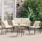 YITAHOME 4-Piece Wicker Patio Furniture Set