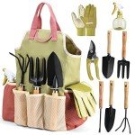 10-Piece Complete Gardening Tools Set with Bag