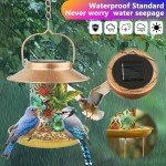 Solar Bird Feeder with Lantern Light for Garden