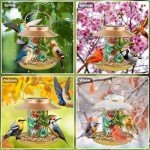 Solar Bird Feeder with Lantern Light for Garden