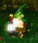WOGOON Solar-Powered Garden Gnome with Lantern