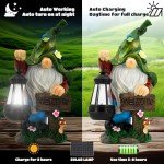 WOGOON Solar-Powered Garden Gnome with Lantern
